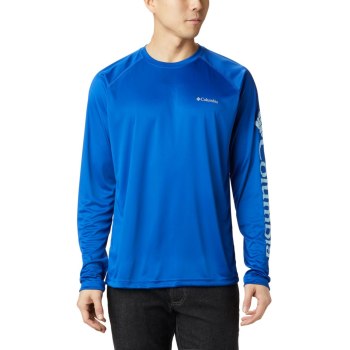 Columbia Fork Stream Long Sleeve, Sudaderas Azules Para Hombre | 203864-QMH